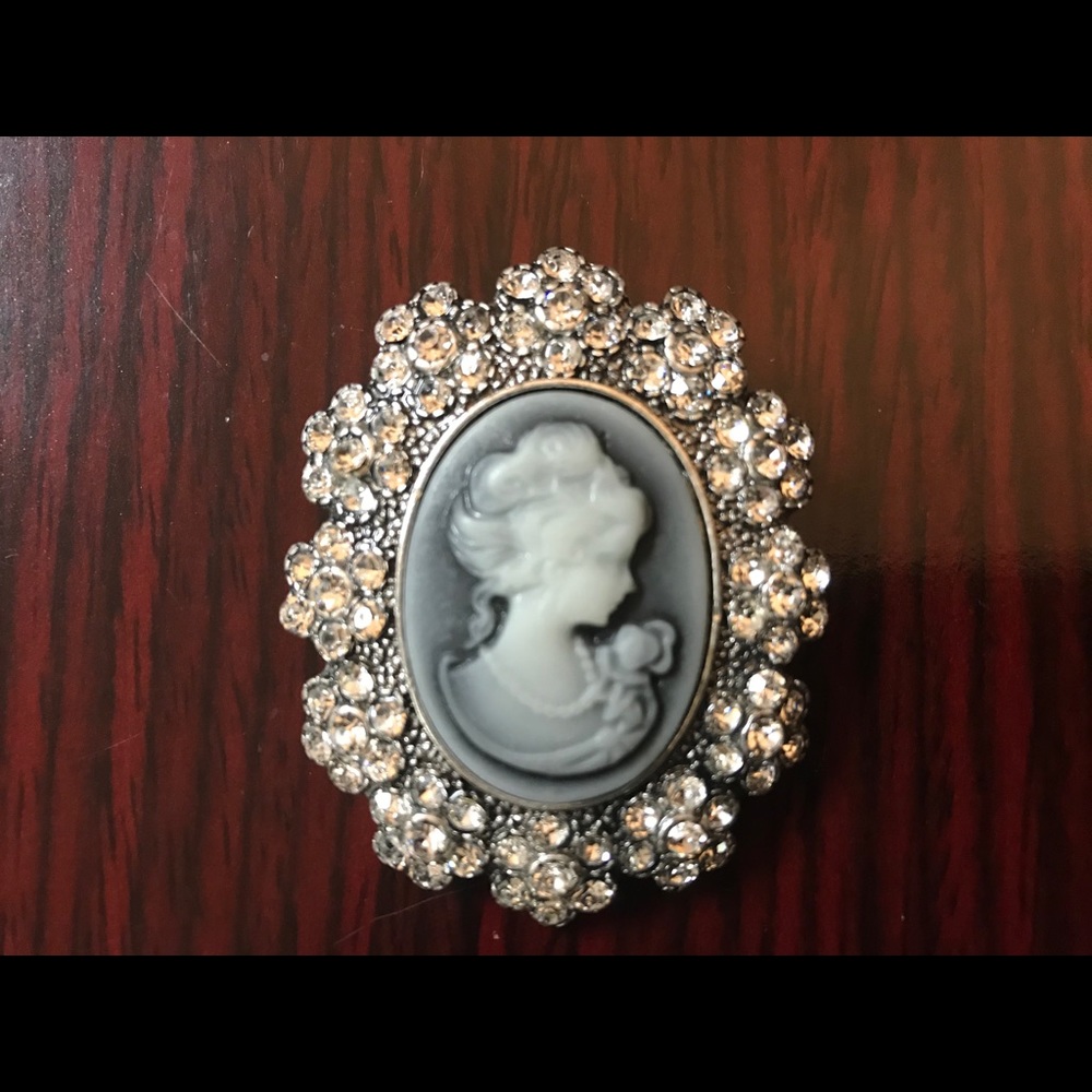 Gorgeous Crystal Cameo Brooch! - Picture 6 of 6